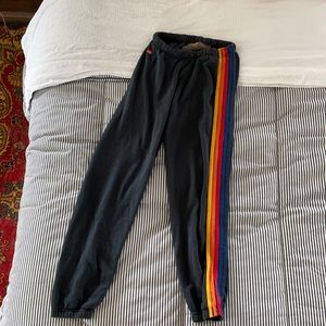 Aviator Nation 5 stripe sweat pants.